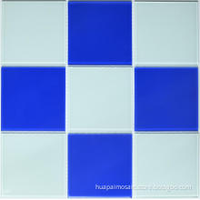 glass tile white and blue for pool